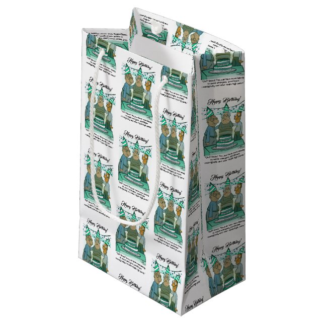 Sacola Para Presentes Pequena Mais velho Aniversário Pequeno Saco do Presente (Frente inclinada)