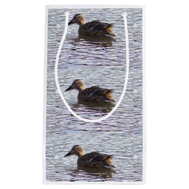 Sacola Para Presentes Pequena Mallard Duck Fotografia Gift Bag (Frente)