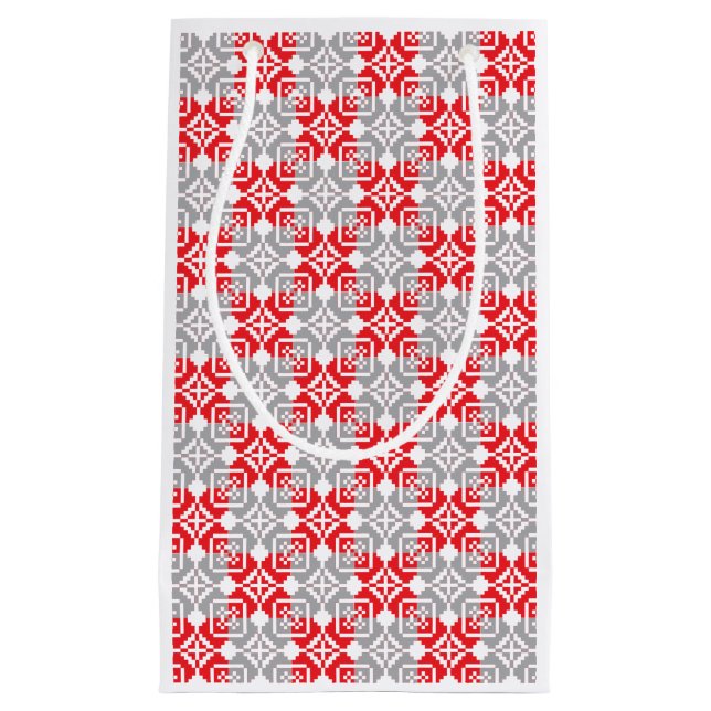 Sacola Para Presentes Pequena Manhã letã - SN - padrão geométrico VI (Frente)