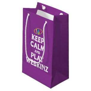 Sacola Para Presentes Pequena Mantenha a calma e o jogo Webkinz