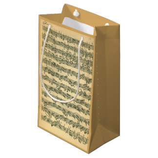 Sacola Para Presentes Pequena Manuscrito da música de Bach Chaconne para o