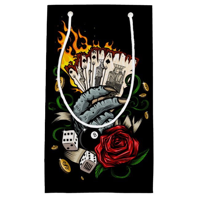 Sacola Para Presentes Pequena Mão Dos Cartões (Frente)