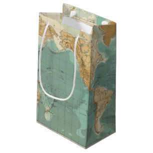 Sacola Para Presentes Pequena Mapa bathyorographical do mundo