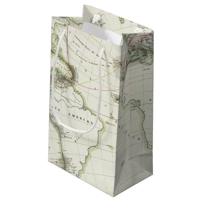 Sacola Para Presentes Pequena Mapa da atividade vulcânica (Verso inclinado)