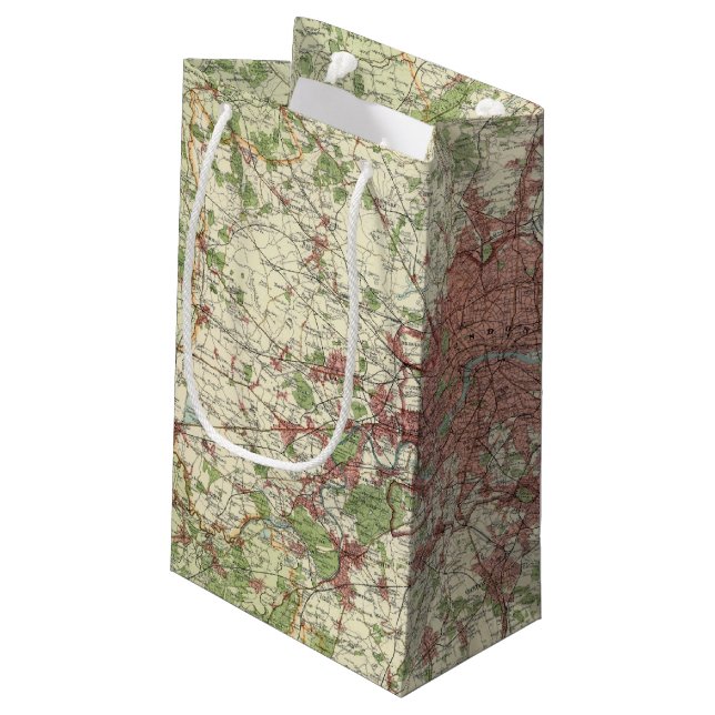 Sacola Para Presentes Pequena Mapa da região de Londres (Verso inclinado)