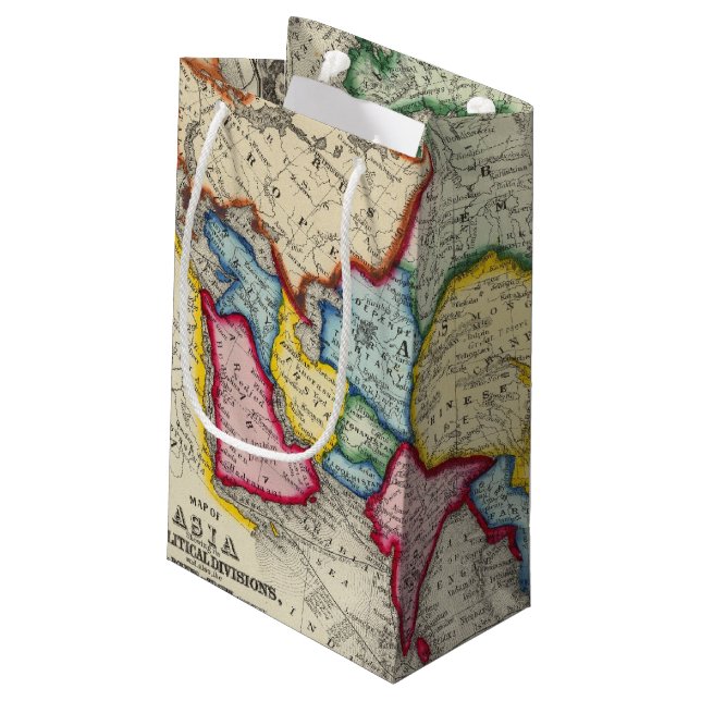 Sacola Para Presentes Pequena Mapa de Ásia (Verso inclinado)