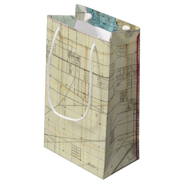 Sacola Para Presentes Pequena Mapa de Chicago (Verso inclinado)