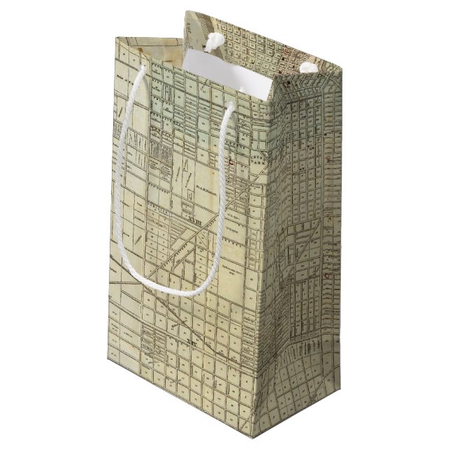 Sacola Para Presentes Pequena Mapa de Chicago (Verso inclinado)