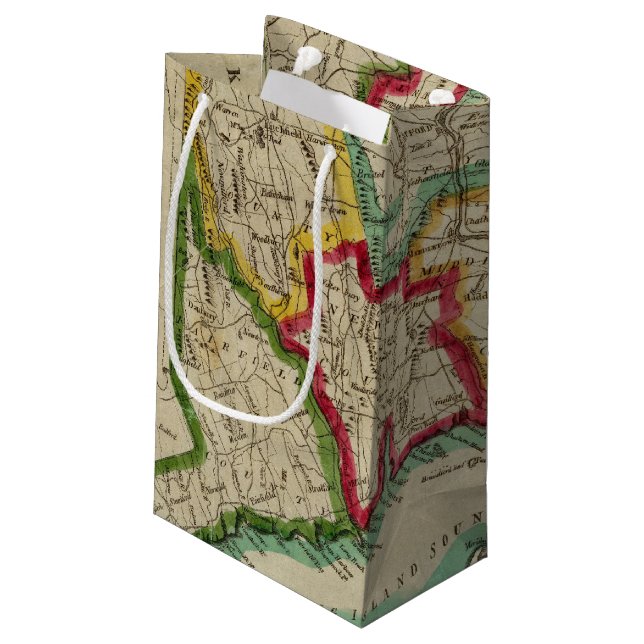 Sacola Para Presentes Pequena Mapa de Connecticut (Verso inclinado)