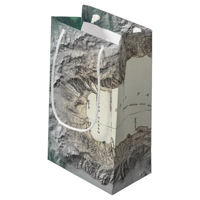 Sacola Para Presentes Pequena Mapa de Lake Tahoe (Verso inclinado)