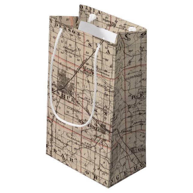 Sacola Para Presentes Pequena Mapa do Condado de Knox (Verso inclinado)