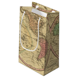 Sacola Para Presentes Pequena Mapa do mundo na projeção Globular