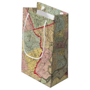 Sacola Para Presentes Pequena Mapa em torno da cidade de Philadelphfia