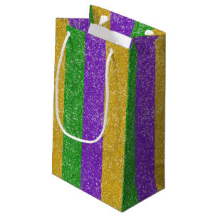 Sacola Para Presentes Pequena Mardi Gras Colors Glitter Strike Bling