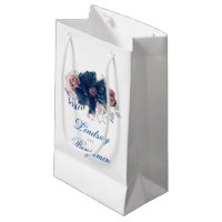 Marinho Azul e Mauve Floral Watercolor Elegante