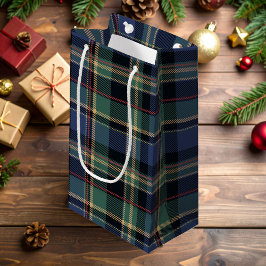 Sacola Para Presentes Pequena Marinho de Natal Tartan Blue ID1141B