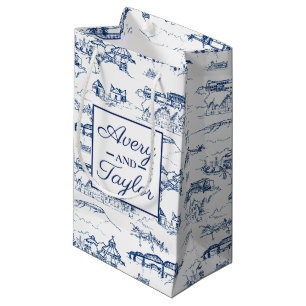 Sacola Para Presentes Pequena Marinho de Touros Chattanooga e Casamento Branco