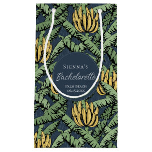 Sacola Para Presentes Pequena Marinho Tropical Azul Banana Sai Bachelorette