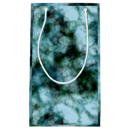 Sacola Para Presentes Pequena Mármore Verde Azul