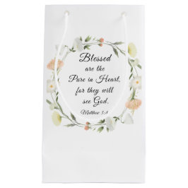 Sacola Para Presentes Pequena Mateus 5:8 Abençoados são os Puros na Bíblia do Co