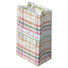 Sacola Para Presentes Pequena Mauve rosa e azul