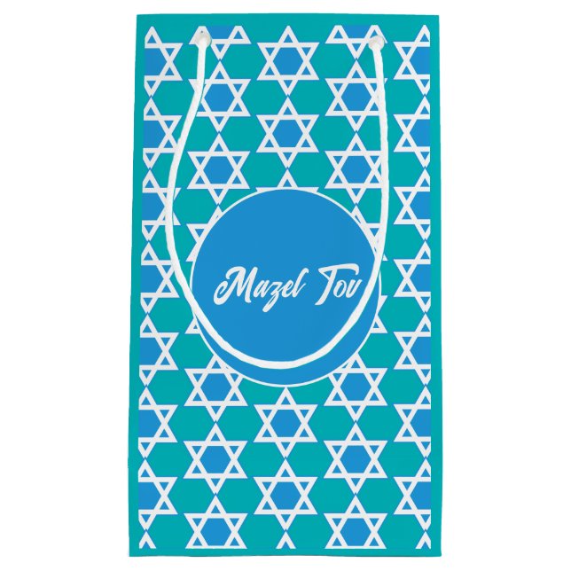 Sacola Para Presentes Pequena "Mazel Tov" Feriado Judaico (Frente)
