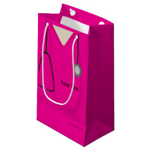 Sacola Para Presentes Pequena Médico Enfermeiro, Rosa Quente, Sml - Saco Presen