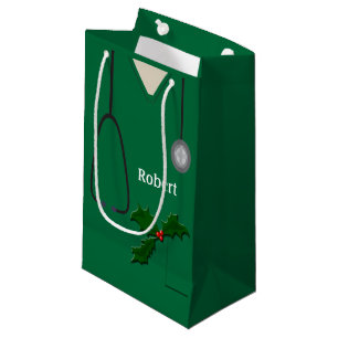 Sacola Para Presentes Pequena Médicos escrupulam Holly Verde SGB