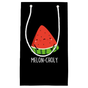 Sacola Para Presentes Pequena Melon Choly Funny Sad Watermelon Pun Dark BG