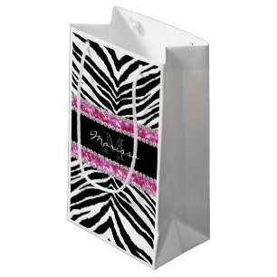 Sacola Para Presentes Pequena Menina Monogrammed do cristal de rocha de Bling do