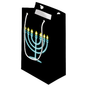 Sacola Para Presentes Pequena Menorah de néon