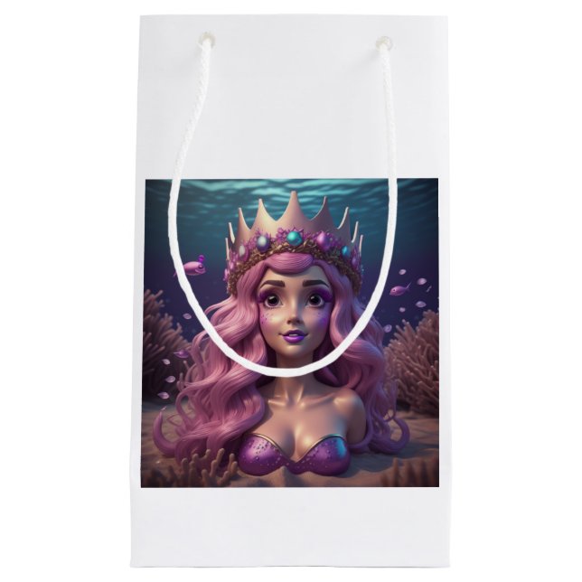 Sacola Para Presentes Pequena Mermaid Crown (Frente)