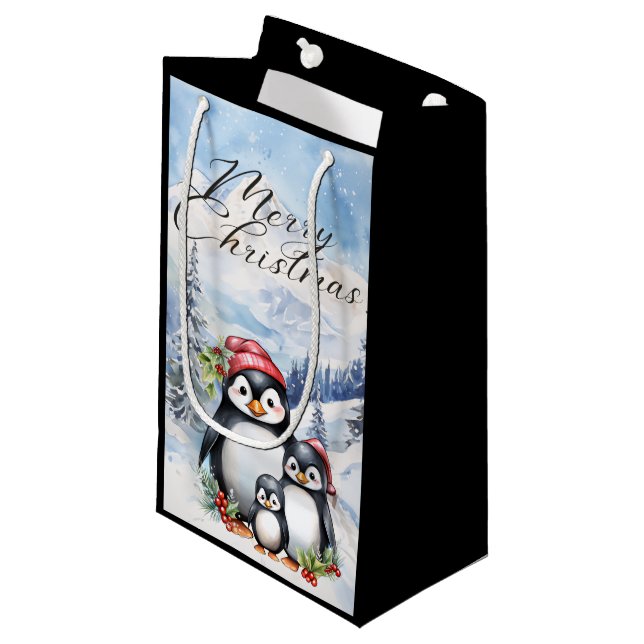 Sacola Para Presentes Pequena Merry Christmas Gift Bag (Frente inclinada)