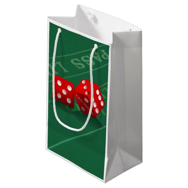 Sacola Para Presentes Pequena Mesa Com Dice Las Vegas (Frente inclinada)