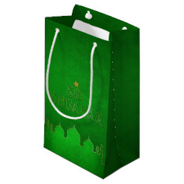 Sacola Para Presentes Pequena Mesquita Dourada Verde Eid Mubarak
