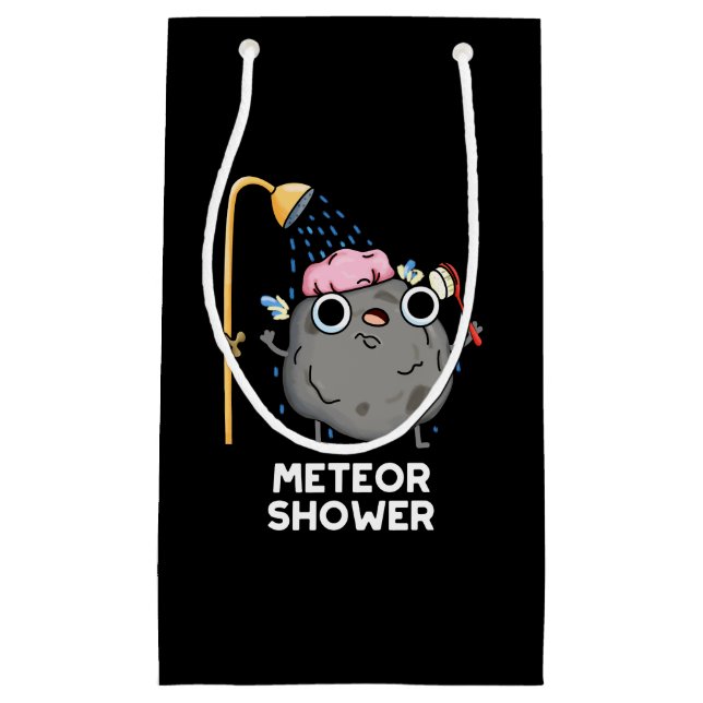 Sacola Para Presentes Pequena Meteor Chá Funny Science Pun Dark BG (Frente)