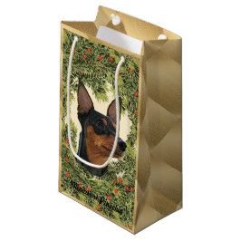 Sacola Para Presentes Pequena Miniatura Pinscher Wreath