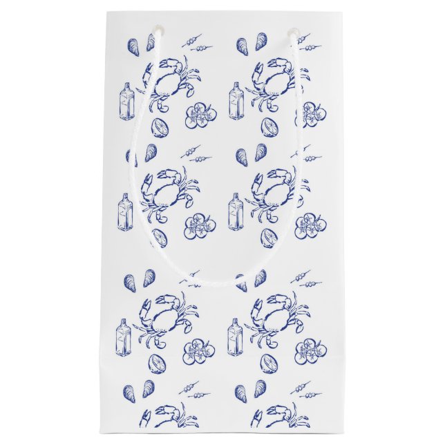 Sacola Para Presentes Pequena Minimalismo da Comida do mar (Frente)