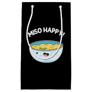 Sacola Para Presentes Pequena Miso Happy Funny Soup Pun Dark BG