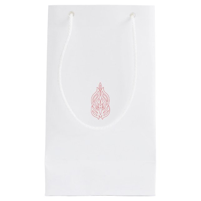 Sacola Para Presentes Pequena Misty Rosa, Flush Mahogany, Decorative Design (Frente)