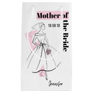 Sacola Para Presentes Pequena Moda Noiva Rosa Mãe da Noiva
