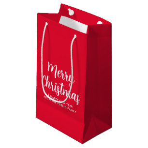Sacola Para Presentes Pequena Modelo brilhante de Feliz Natal e Ano Novo