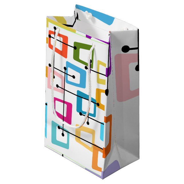 Sacola Para Presentes Pequena Moderno do século Médio Atômica (Frente inclinada)