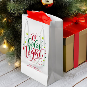 Sacola Para Presentes Pequena Moderno Script O Santo Natal