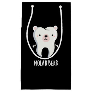 Sacola Para Presentes Pequena Molar Bear Engraçado Tooth Escuro BG