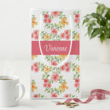 Monograma de Aquarela de Flor Silvestre Laranja Ro