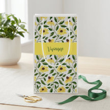 Monograma de Aquarela de Flor Silvestre Verde Amar