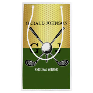 Sacola Para Presentes Pequena Monograma de Golfe Elegante Personalizado Minimali
