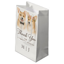 Monogramas de Agradecimento de Casamento Corgi Blu