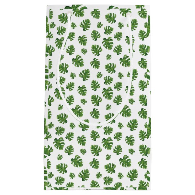 Sacola Para Presentes Pequena Monstera Leaf Gift Bag (Frente)